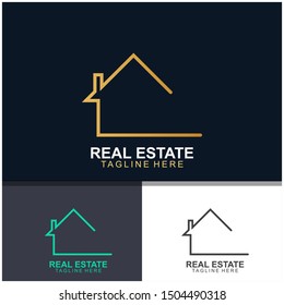 Real estate logo design.  modern and elegant style design. bussines logo design template