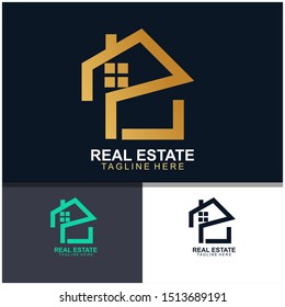 Real estate logo design.  modern and elegant style design. bussines logo design template