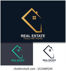 Real estate logo design.  modern and elegant style design. bussines logo design template