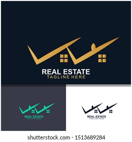 Real estate logo design.  modern and elegant style design. bussines logo design template