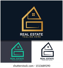 Real estate logo design.  modern and elegant style design. bussines logo design template