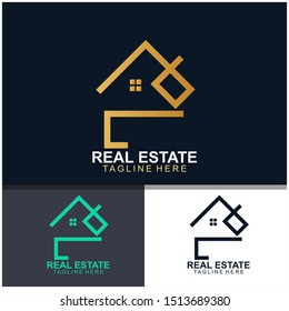 Real estate logo design.  modern and elegant style design. bussines logo design template