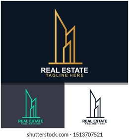 Real estate logo design.  modern and elegant style design. bussines logo design template