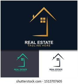 Real estate logo design.  modern and elegant style design. bussines logo design template