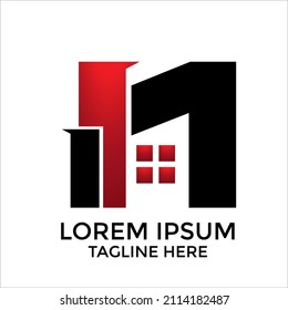 Real estate logo design. modern and elegant style design. bussines logo design template mockup artwork sketch of housing vector icon socity best for garden and townConstruction Architecture Building