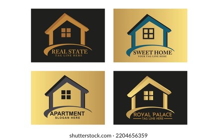 Real estate logo design modern iconic symbol