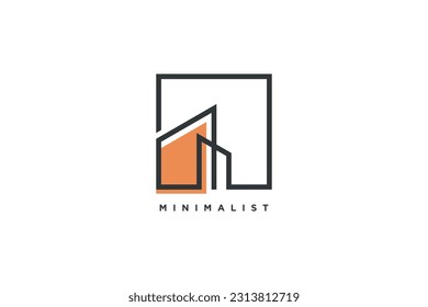 Real estate logo design with modern minimalist concept idea