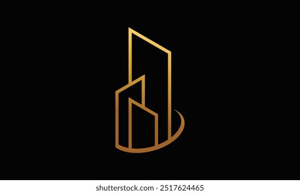 Real Estate Logo design , modern city logo design  Vector, icon, line .