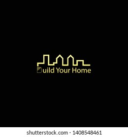 Real estate logo design. Mosque style logo in golden color