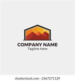 Real estate logo design mountain theme