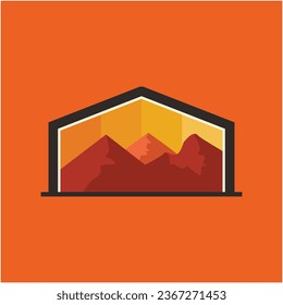 Real estate logo design mountain theme