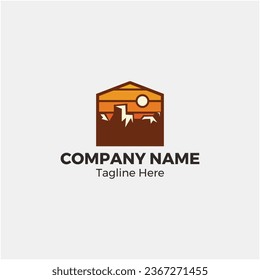 Real estate logo design mountain theme