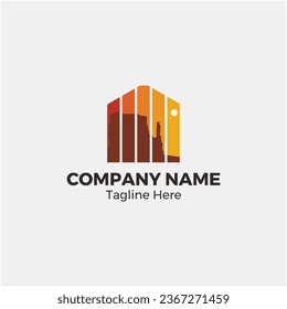 Real estate logo design mountain theme