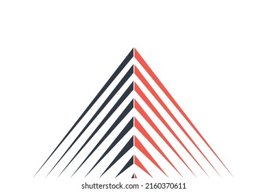 Design des Immobilienlogos. Sichtweite des Gebäudelogos. Abstrakte Vektorgrafik zur Architektur.