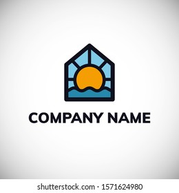 Real Estate logo design. Resort logo design. Vector illustration
