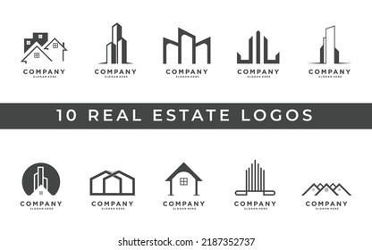 Real estate logo design set template