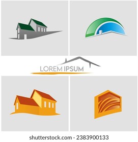 Conjunto de diseños de logotipo inmobiliario. ilustración vectorial