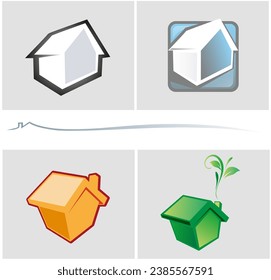 Design-Set für das Immobilienlogo Vektorgrafik