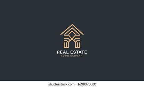 real estate logo design, simple, luxurious and attractive concept