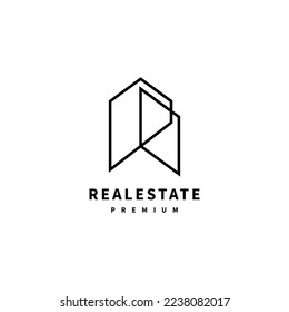 Logo-Design für Immobilien mit einfacher Linie