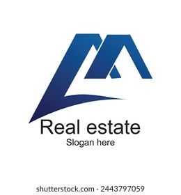 Real estate logo design simple concept Premium Vector