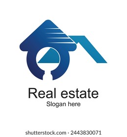 Diseño de logotipo de bienes raíces concepto simple Vector Premium