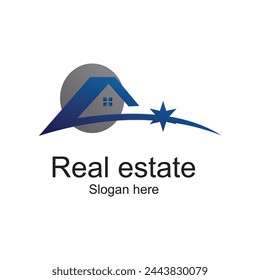 Diseño de logotipo de bienes raíces concepto simple Vector Premium