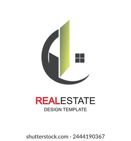 Real estate logo design simple concept Premium Vector