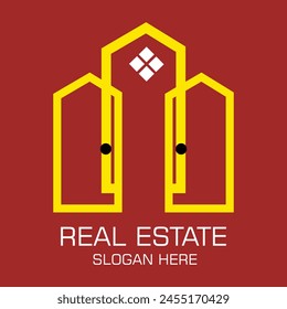 Real estate logo design simple concept Premium Vector