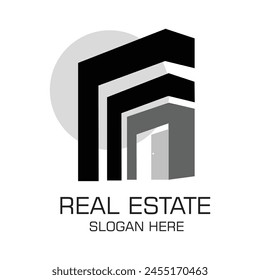 Diseño de logotipo de bienes raíces concepto simple Premium Vector