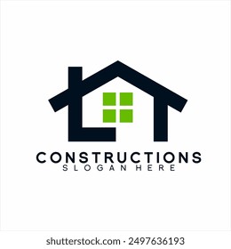 Real Estate logo design simple modern with later LN concept.