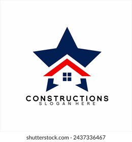 Diseño de logo inmobiliario con concepto estrella.