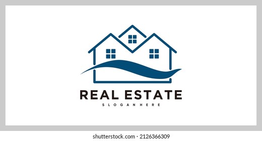 Diseño del logo inmobiliario con estilo y concepto creativo