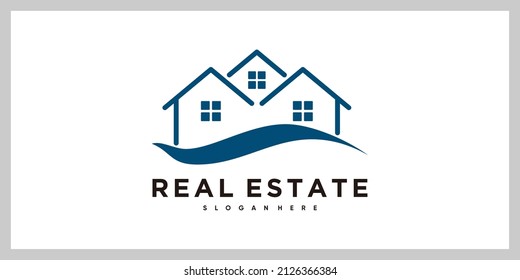 Real estate logo design with style and creative concept