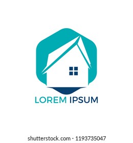 Real estate logo design. Logo symbol or icon for real estates or building construction business.