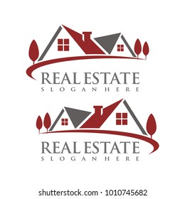 Real estate logo design template vector illustration