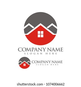 Real estate logo design template vector illustration