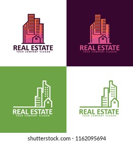 Real estate logo design template ,House logo ,Building logo design concept ,Vector illustration