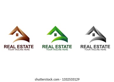 real estate logo design template use for business,  corporate identity