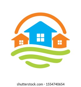 Real estate logo design template vector illustration