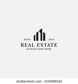 Real estate logo design template vector illustration