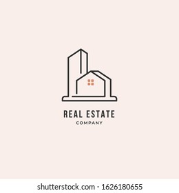 Real Estate Logo Design Template. Home, business. Premium vector