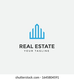 plantilla de diseño del logotipo inmobiliario, símbolo de construcción, vector editable