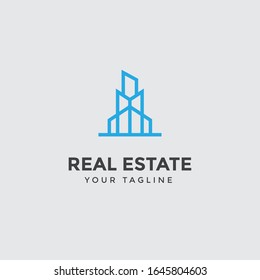 real estate logo design template, Construction Architecture Building symbol vector editable