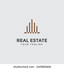 real estate logo design template, Construction Architecture Building symbol vector editable