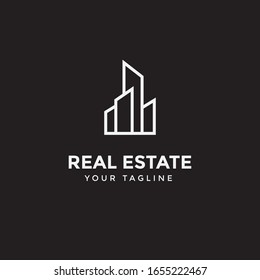 plantilla de diseño del logotipo inmobiliario, símbolo de construcción, vector editable