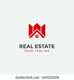 real estate logo design template, Construction Architecture Building symbol vector editable