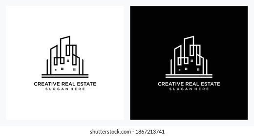 Plantilla de diseño de logotipo inmobiliario