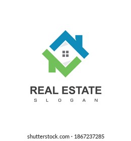 Real Estate Logo design template.  Roofing logo vector.