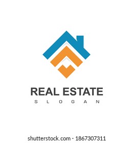 Real Estate Logo design template.  Roofing logo vector.